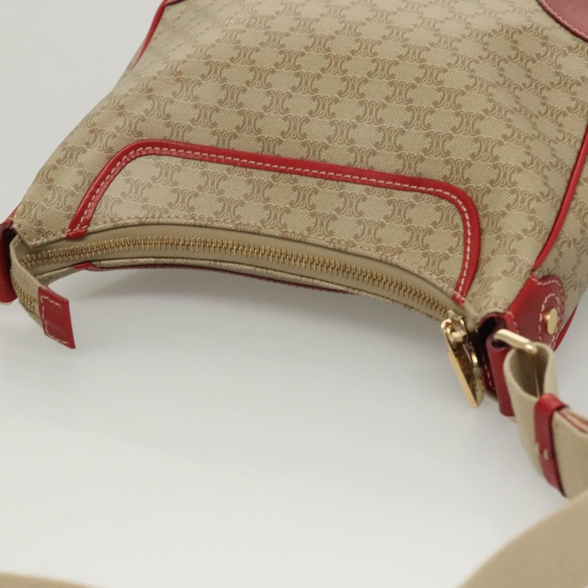 Celine Macadam Shoulder Bag Canvas, BEIGE, CANVAS, Shoulder bag