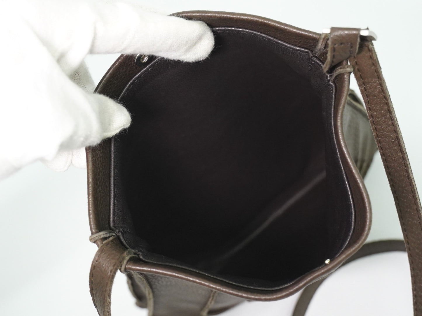 Hermes Toudou Messenger Bag Leather, BROWN, LEATHER, Crossbody bag