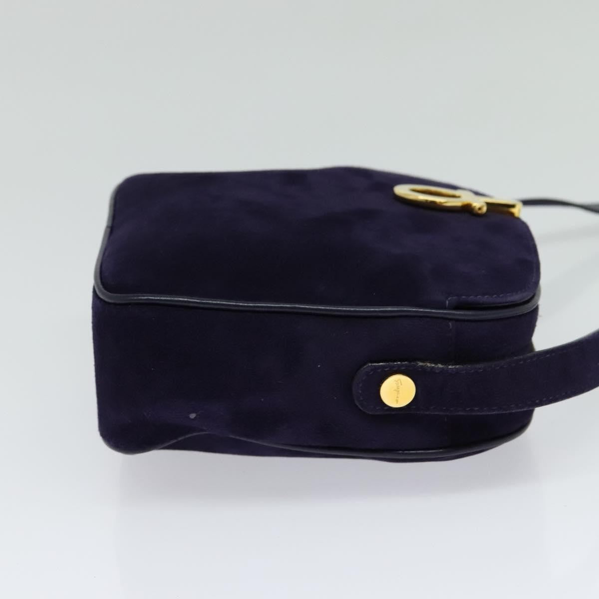 Salvatore Ferragamo Gancini Shoulder Bag Suede, PURPLE, SUEDE, Shoulder bag