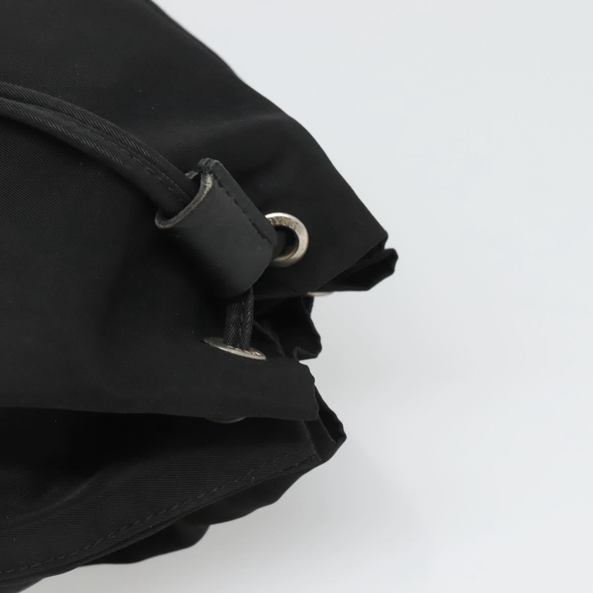 Prada Vela Drawstring Bucket Pouch Tessuto, BLACK, NYLON, Clutche & pouche