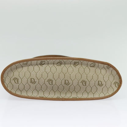 Christian Dior Vintage Honeycomb Shoulder Bag Canvas and Leather, BEIGE, CANVAS, Shoulder bag