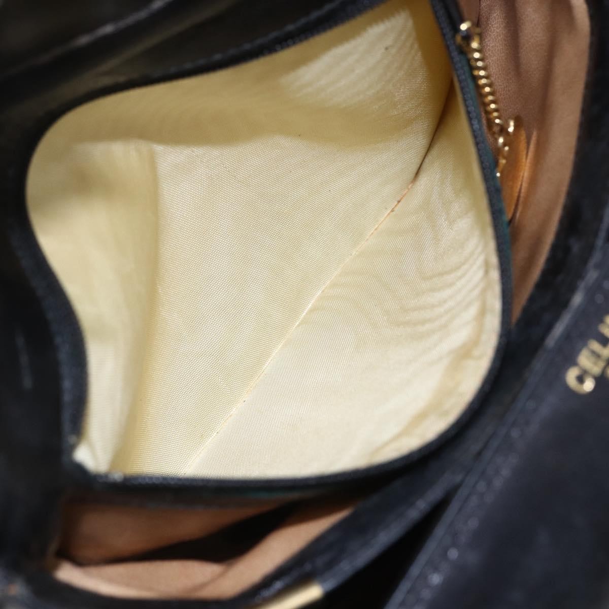 Celine Vintage Shoulder Bag Leather, BLACK, LEATHER, Shoulder bag