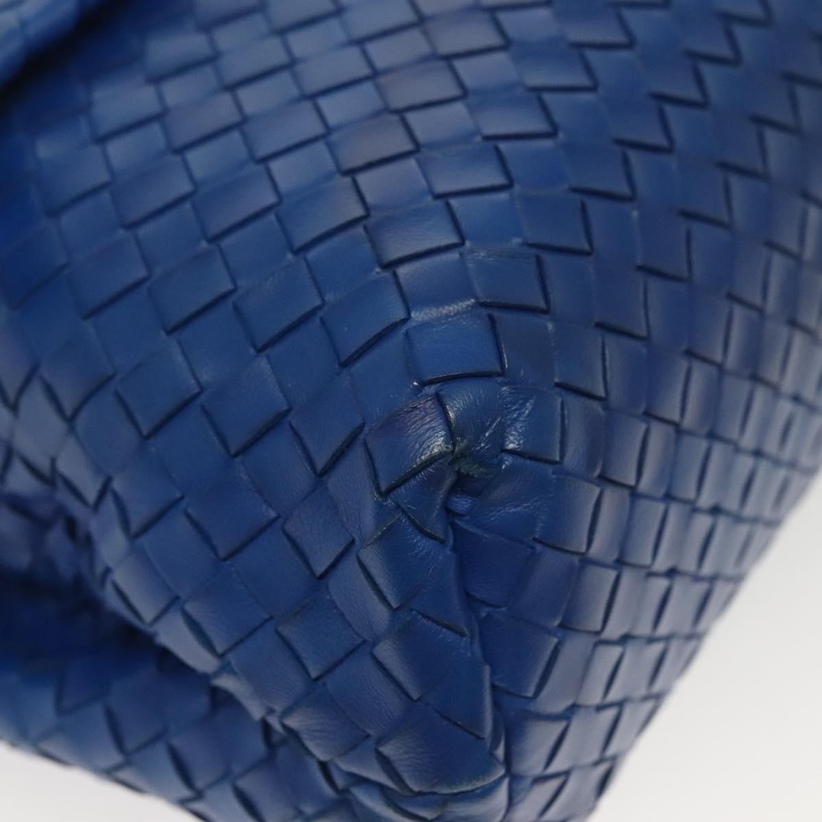 Bottega Veneta Olimpia Shoulder Bag Intrecciato Nappa, BLUE, LEATHER, Shoulder bag