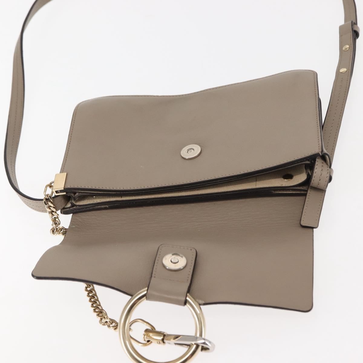 Chloe Faye Shoulder Bag Leather and Suede, BEIGE, SUEDE, Shoulder bag
