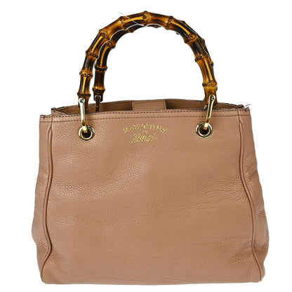 Gucci Bamboo Shopper Tote Leather, PINK, LEATHER, Handbag