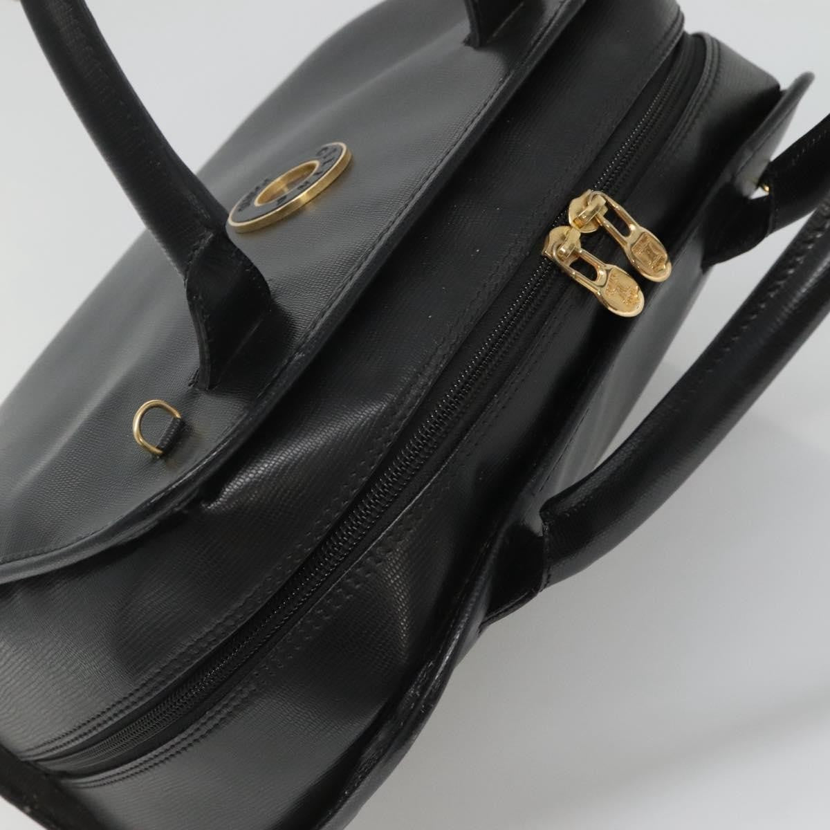 Celine Circle Logo Handbag Leather, BLACK, LEATHER, Handbag