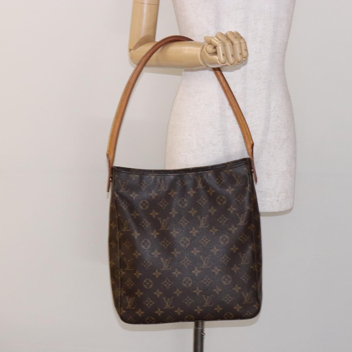 Louis Vuitton Looping Handbag Monogram Canvas, BROWN, CANVAS, Handbag