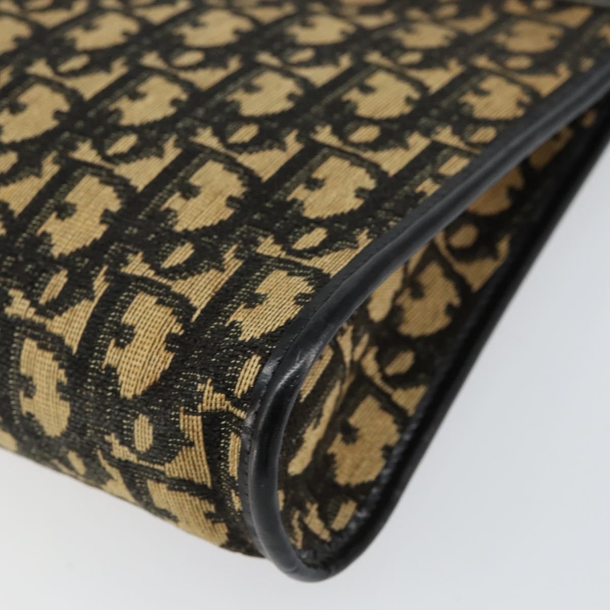 Christian Dior Vintage Trotter Shoulder Bag Canvas, NAVY, CANVAS, Shoulder bag