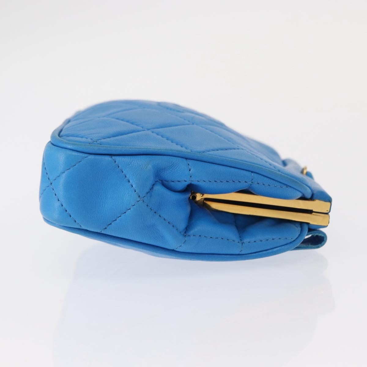 Chanel Vintage Diamond CC Tassel Waist Bag Quilted Lambskin, BLUE, LEATHER, Clutche & pouche