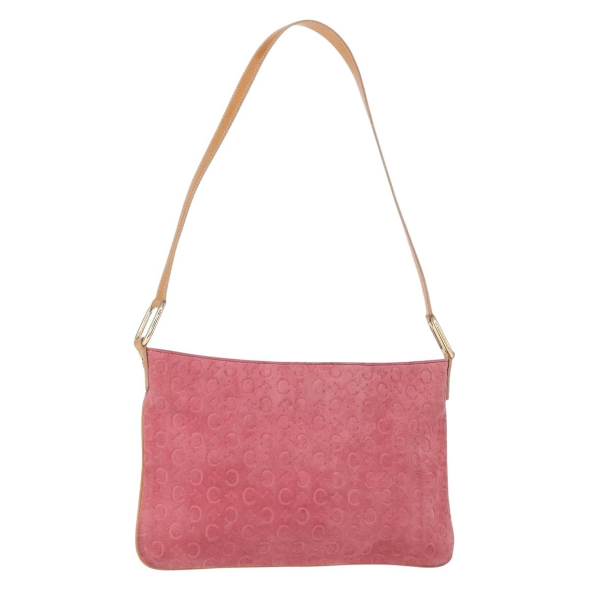 Celine C Macadam Shoulder bag Suede, PINK, SUEDE, Shoulder bag