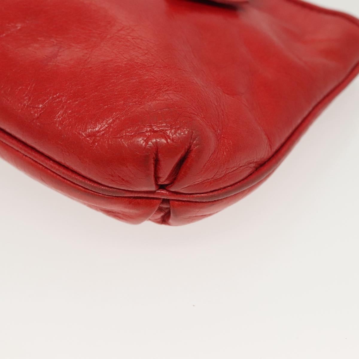 Miu Miu Zip Wristlet Pouch Leather, RED, LEATHER, Clutche & pouche
