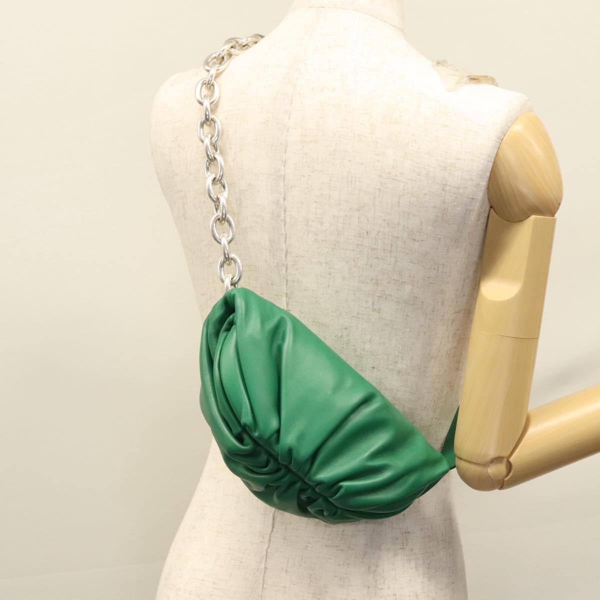 Bottega Veneta The Chain Pouch Leather, GREEN, LEATHER, Clutche & pouche