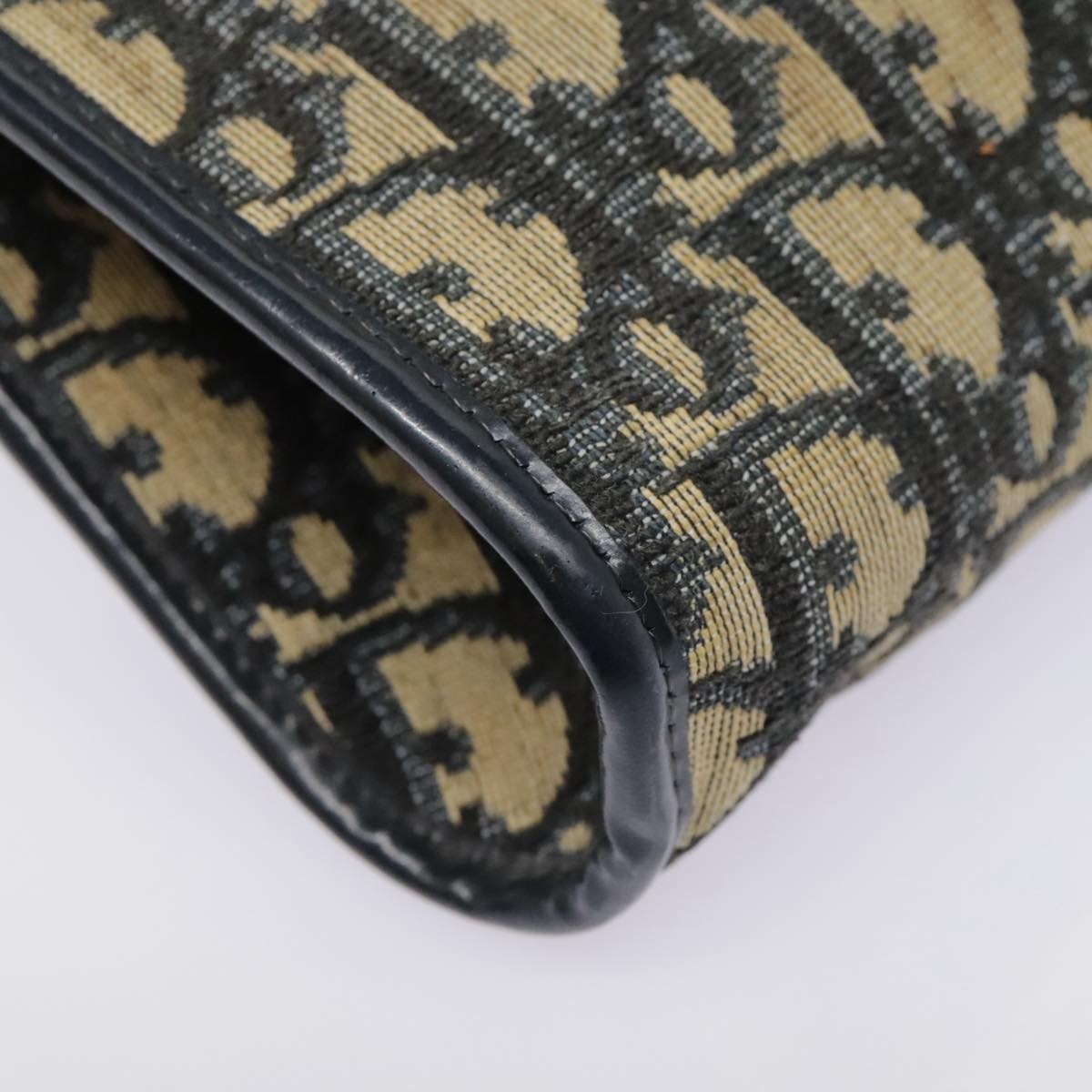 Christian Dior Vintage Flap Crossbody Bag Canvas, NAVY, CANVAS, Shoulder bag