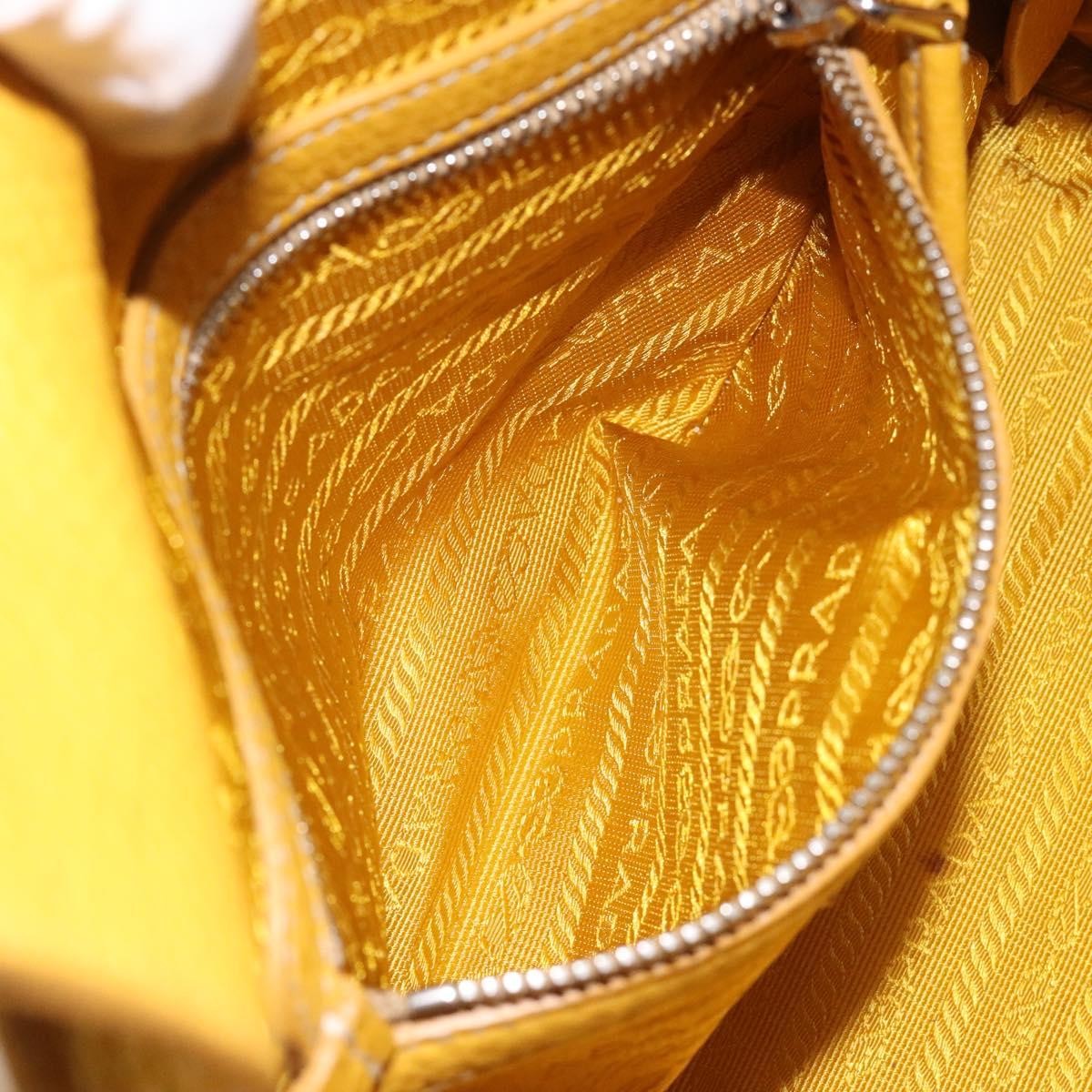 Prada Vintage Handbag Leather, YELLOW, LEATHER, Handbag