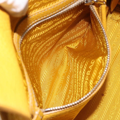 Prada Vintage Handbag Leather, YELLOW, LEATHER, Handbag