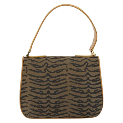 Fendi Vintage Tiger Print Shoulder Bag Canvas, GOLD, CANVAS, Shoulder bag
