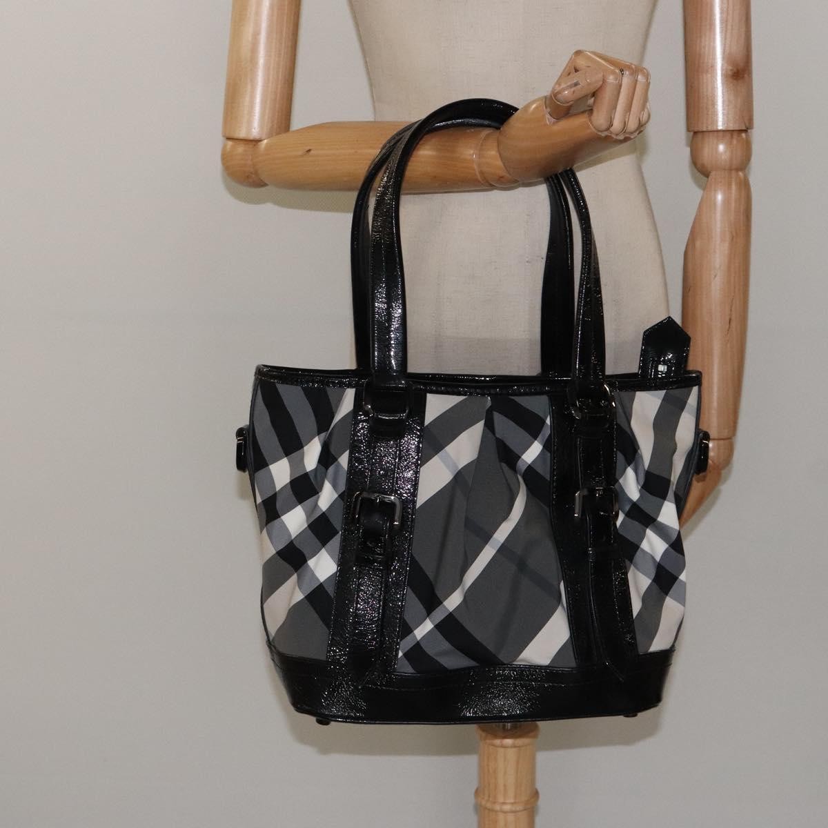 Burberry Lowry Convertible Tote Beat Check Nylon, BLACK, NYLON, Tote bag
