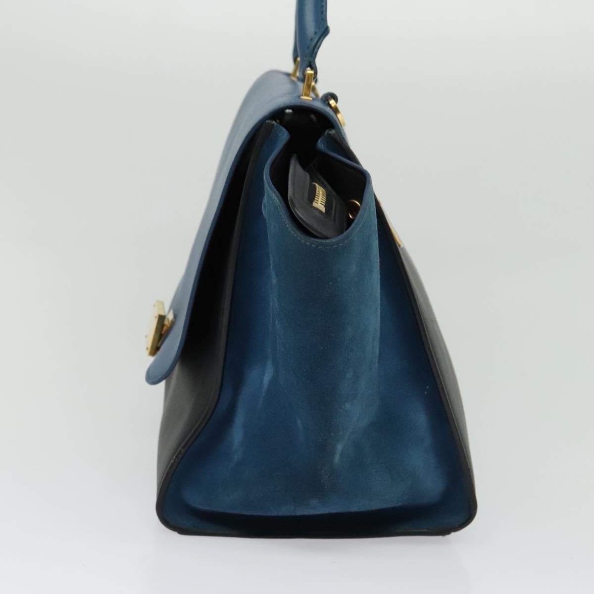 Celine Trapeze Bag Leather, BLUE, LEATHER, Handbag