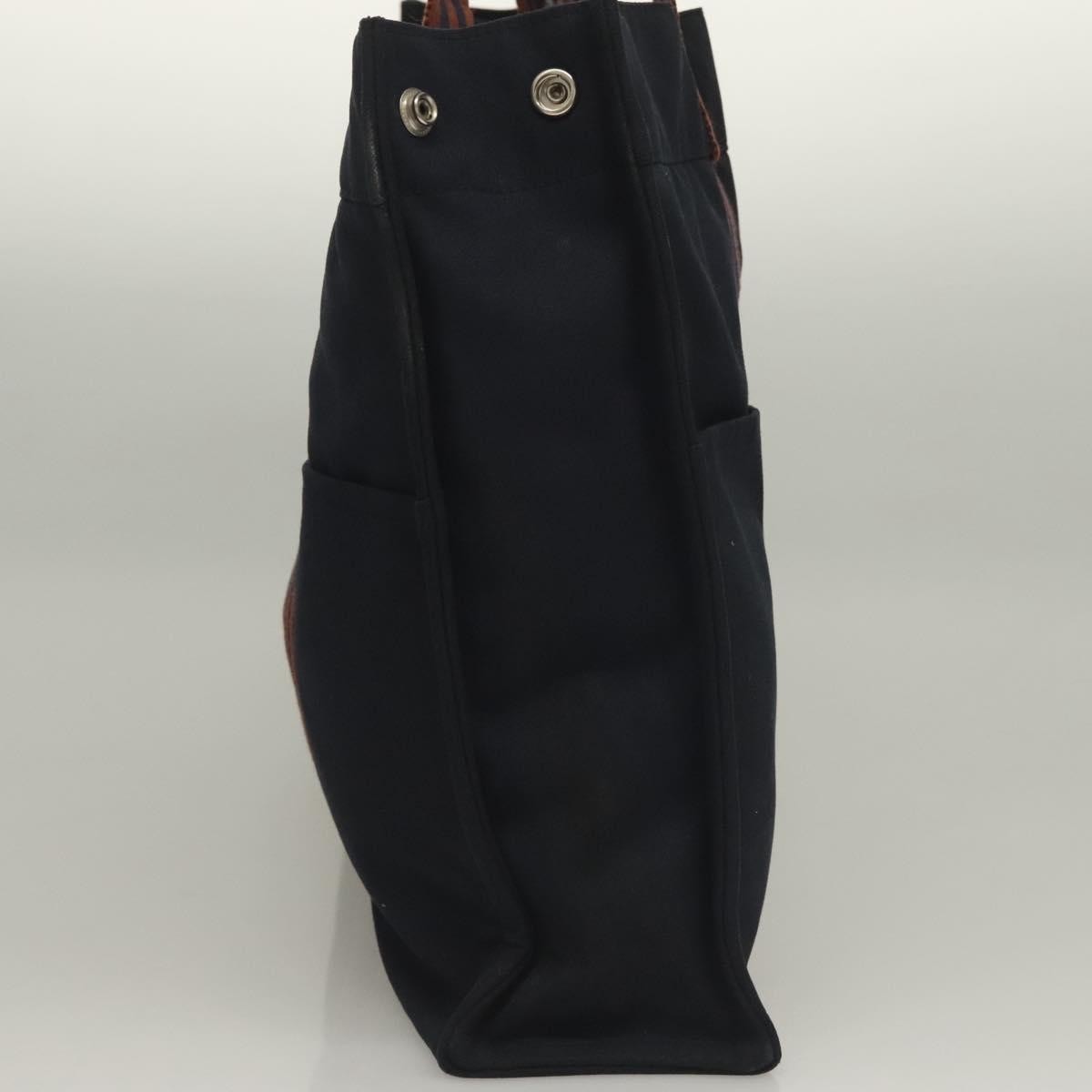 Hermes Fourre Tout Tote Canvas, NAVY, CANVAS, Tote bag