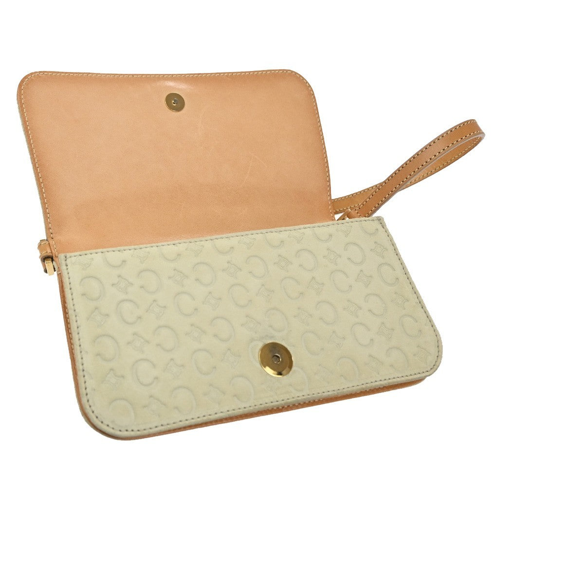 Celine C Macadam Shoulder bag Suede, BEIGE, SUEDE, Clutche & pouche