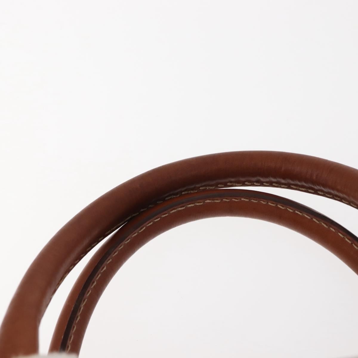 Celine Vintage Macadam Handbag Canvas and Leather, BROWN, CANVAS, Handbag