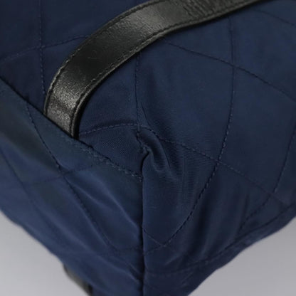 Prada Chain Shoulder Bag Quilted Tessuto, NAVY, NYLON, Shoulder bag