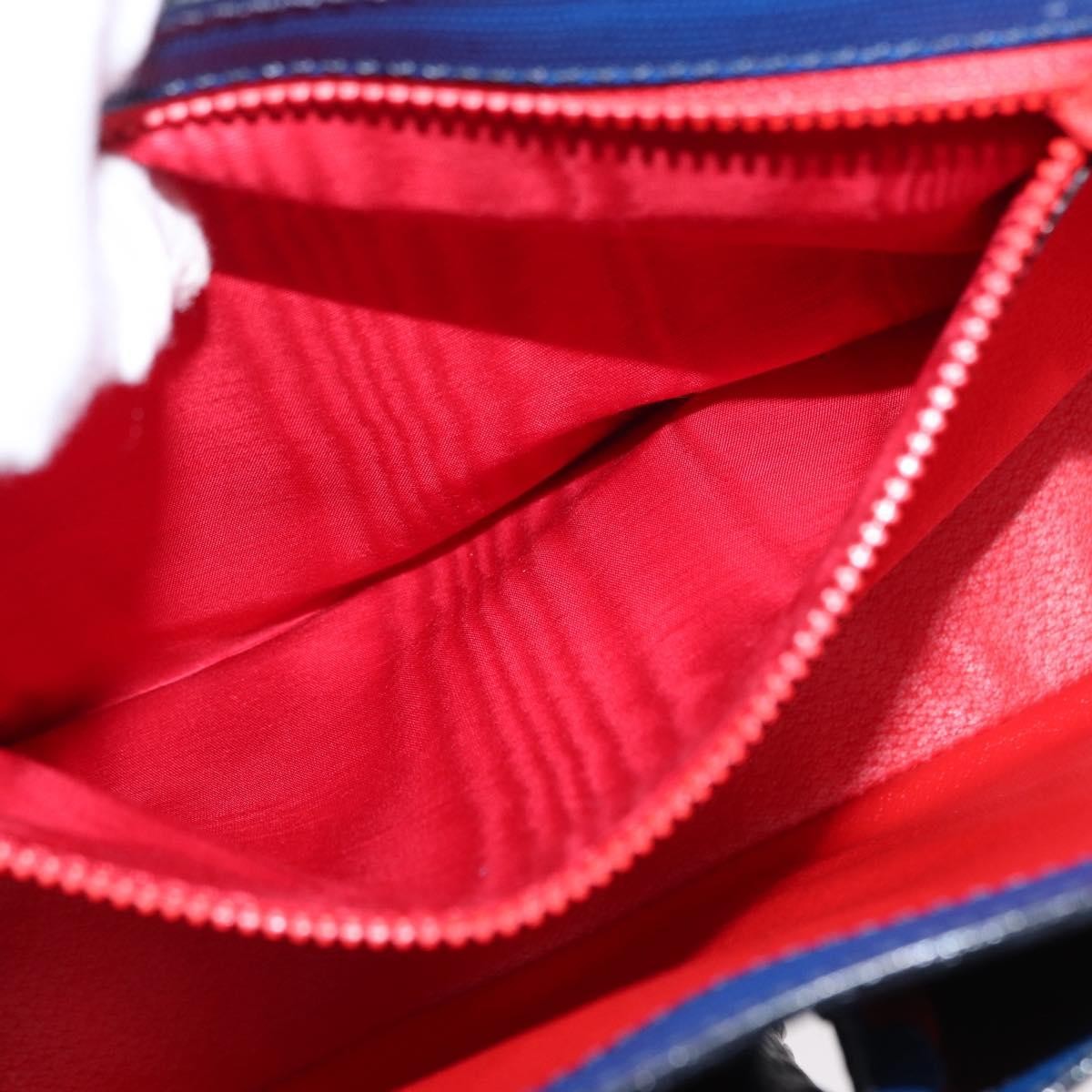 Celine Vintage Circle Logo Crossbody Bag Leather, BLUE, LEATHER, Shoulder bag