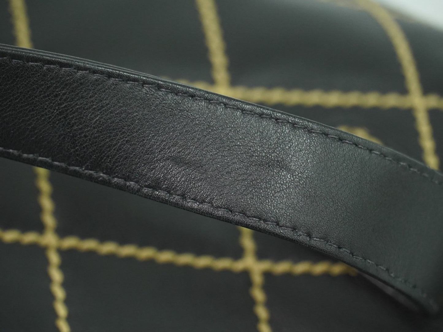 Chanel Surpique Tote Quilted Leather, BLACK, LEATHER, Handbag