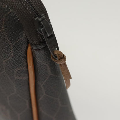 Christian Dior Vintage Honeycomb Zip Pouch Coated Canvas, BLACK, CANVAS, Clutche & pouche