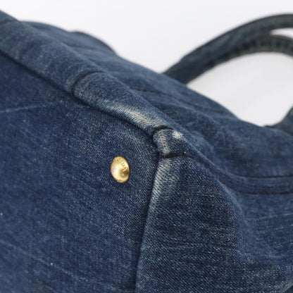 Prada Canapa Open Tote Denim, BLUE, DENIM_JEANS, Tote bag