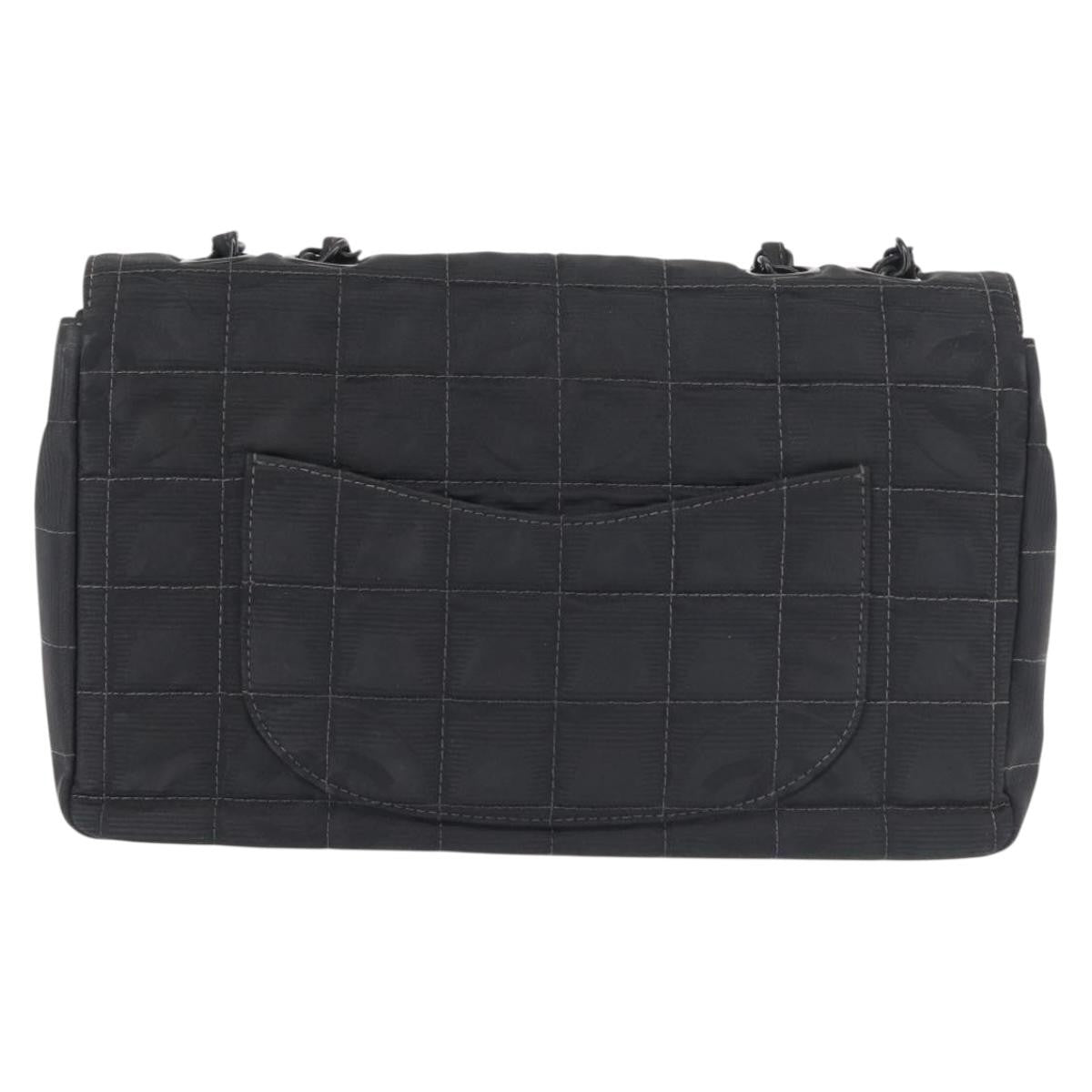 Chanel Travel Line Flap Bag Nylon, BLACK, NYLON, Travel bag