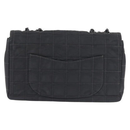 Chanel Travel Line Flap Bag Nylon, BLACK, NYLON, Travel bag
