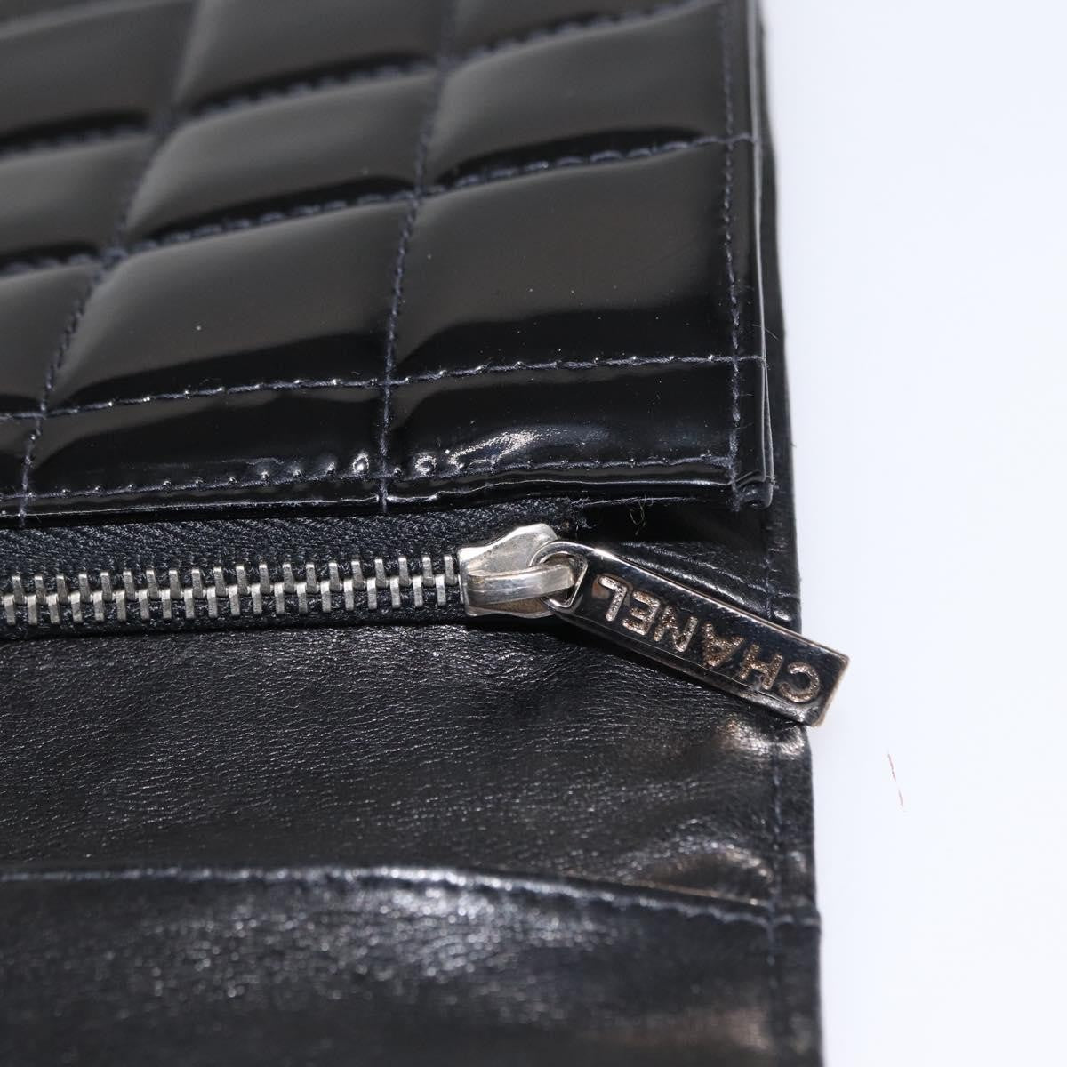 Chanel Chocolate Bar Chain Clutch Quilted Patent, BLACK, PATENT_LEATHER, Clutche & pouche