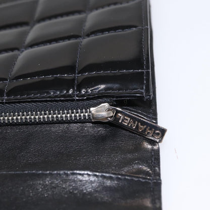 Chanel Chocolate Bar Chain Clutch Quilted Patent, BLACK, PATENT_LEATHER, Clutche & pouche