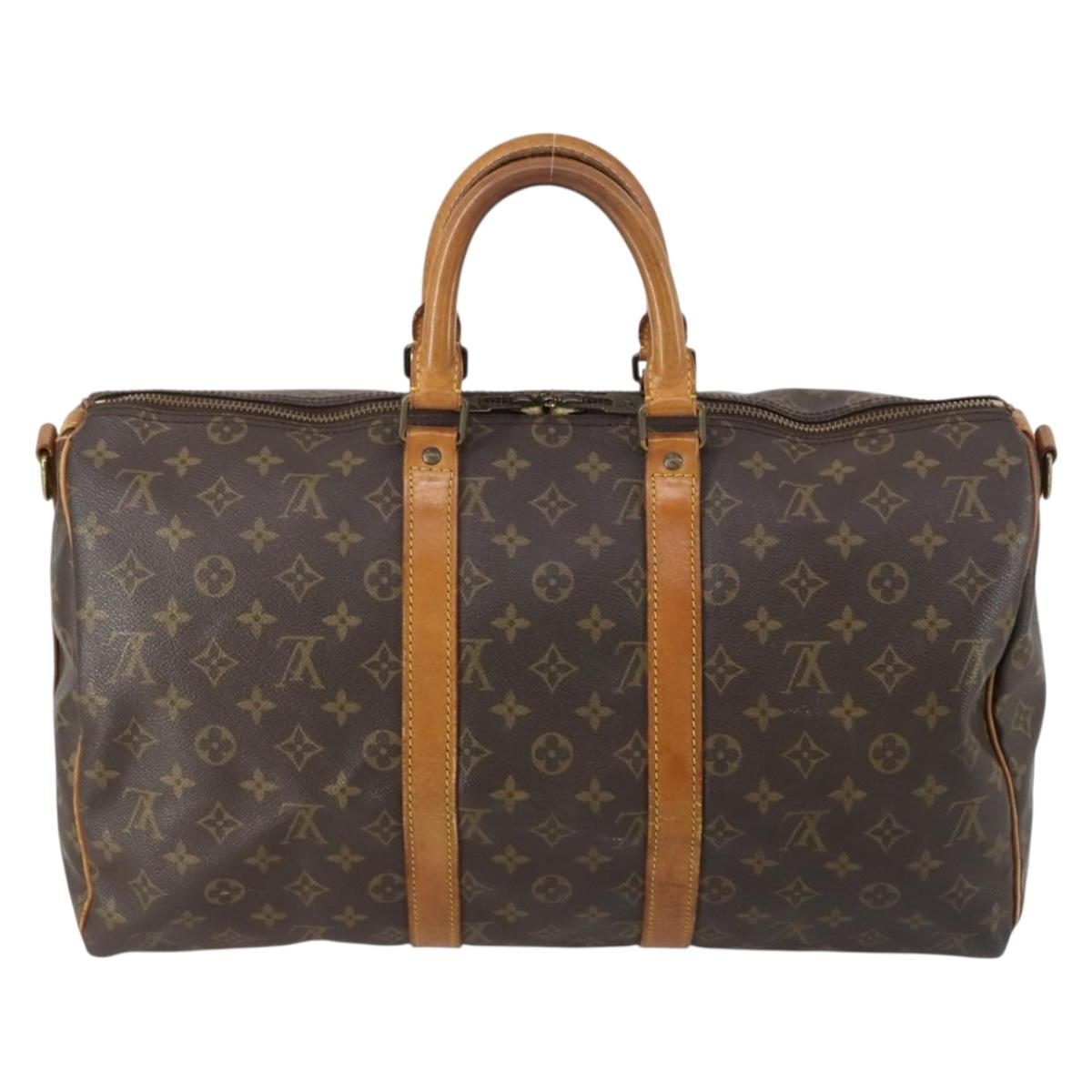 Louis Vuitton Keepall Bag Monogram Canvas, BROWN, CANVAS, Travel bag