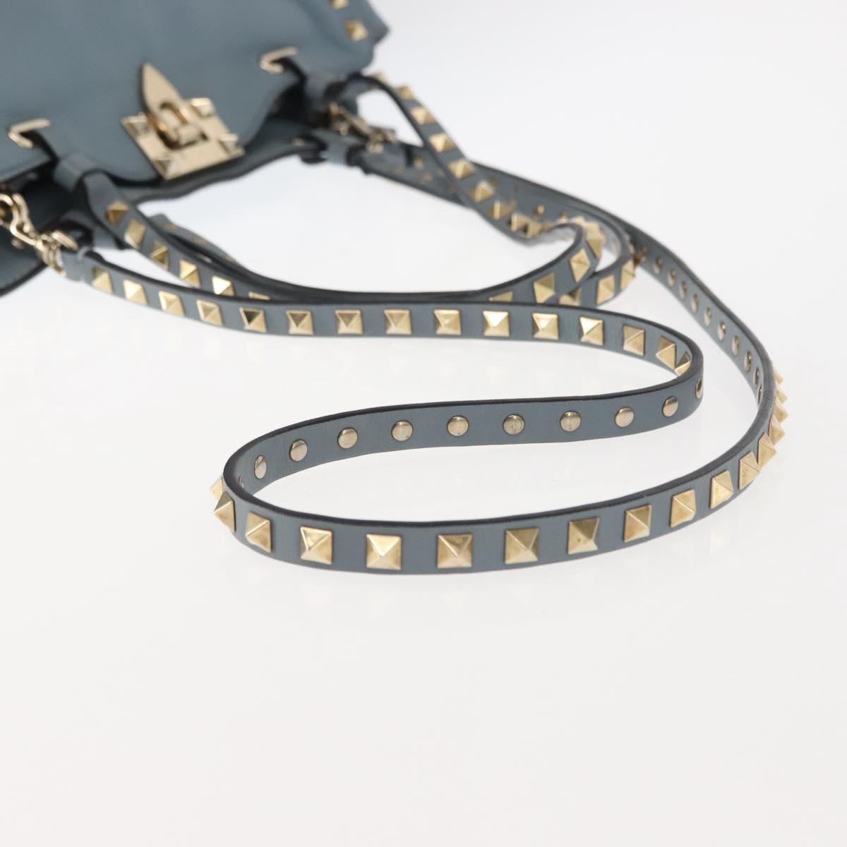 Valentino Garavani Rockstud Tote Soft Leather, BLUE, LEATHER, Tote bag