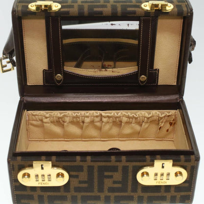 Fendi Vintage Top Handle Lock Box Bag Zucca Canvas, BROWN, CANVAS, Handbag