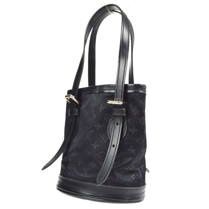 Louis Vuitton Bucket Bag Monogram Satin, BLACK, SATIN, Handbag