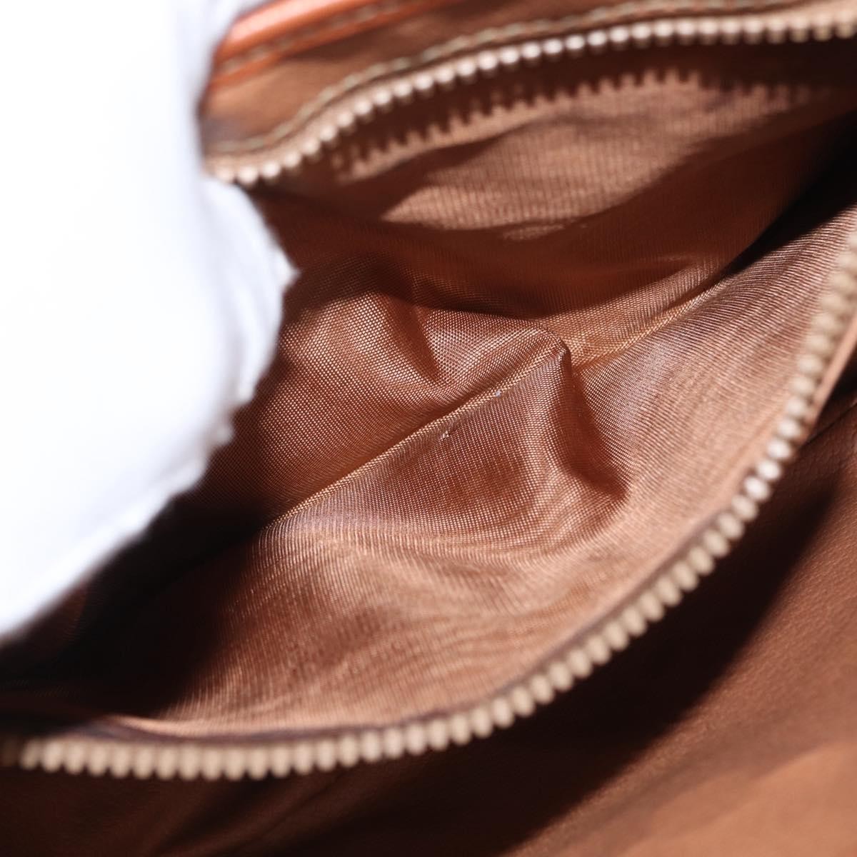 Celine Vintage Macadam Shoulder Bag Canvas and Leather, BROWN, CANVAS, Shoulder bag