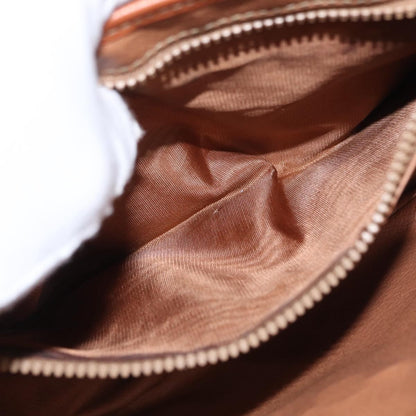 Celine Vintage Macadam Shoulder Bag Canvas and Leather, BROWN, CANVAS, Shoulder bag