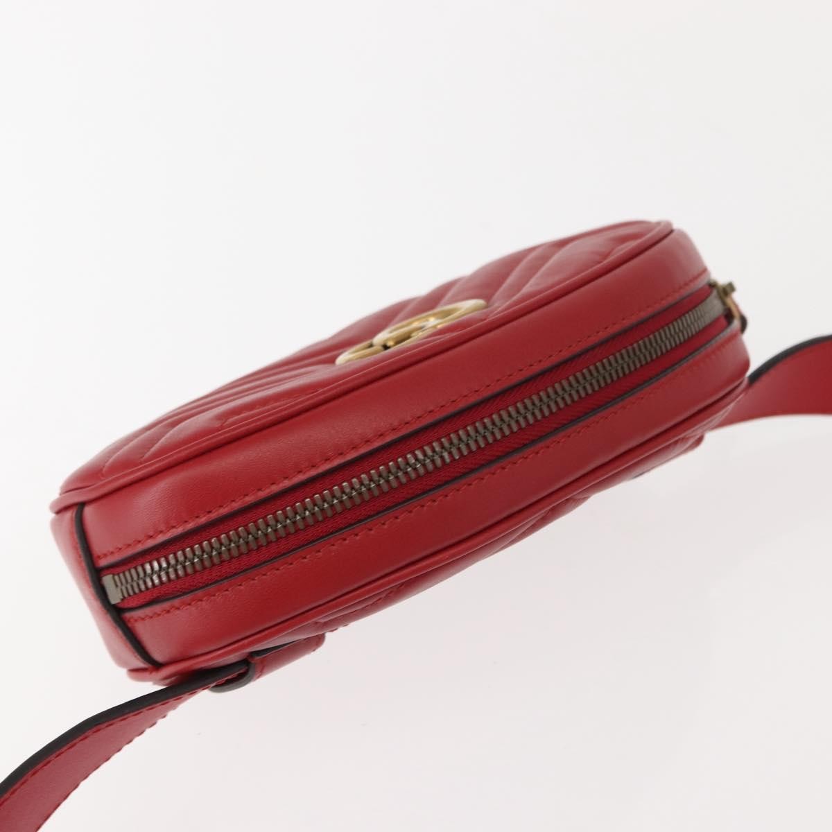 Gucci GG Marmont Belt Bag Matelasse Leather, RED, LEATHER, Clutche & pouche