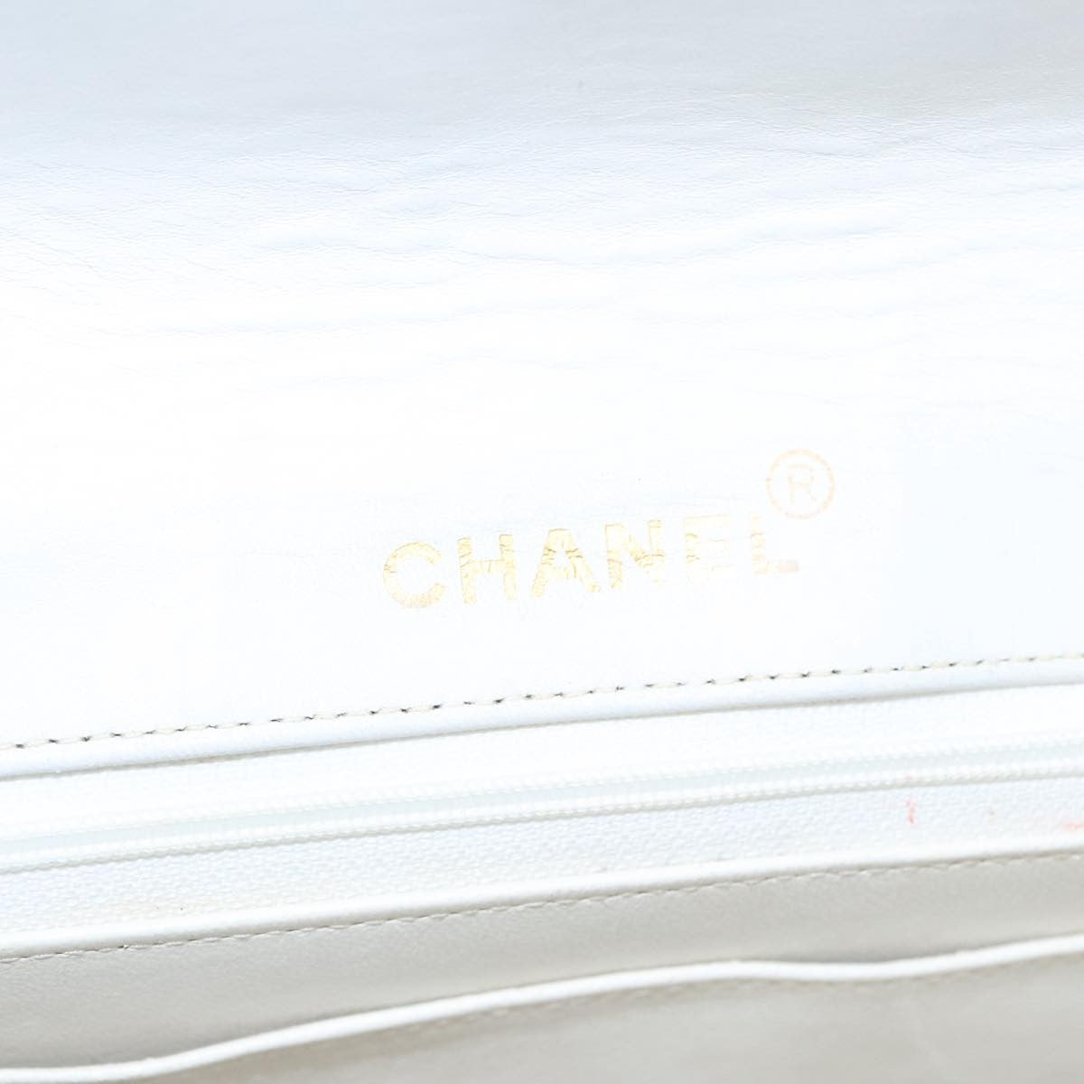 Chanel Flap Clutch Shearling, WHITE, LEATHER, Clutche & pouche