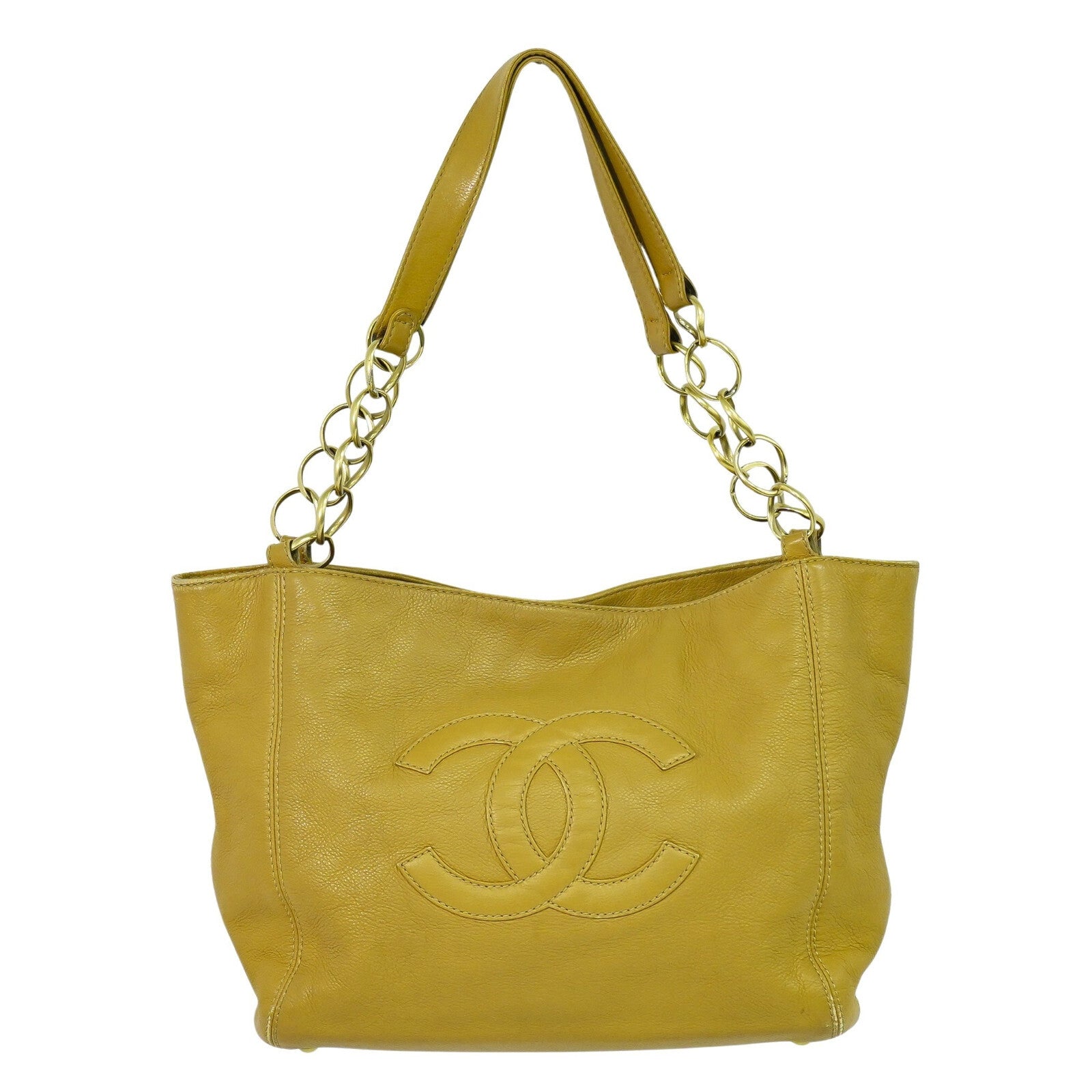 Chanel Timeless Chain Tote Caviar, BEIGE, LEATHER, Tote bag