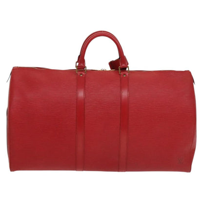Louis Vuitton Keepall Bag Epi Leather, RED, LEATHER, Travel bag