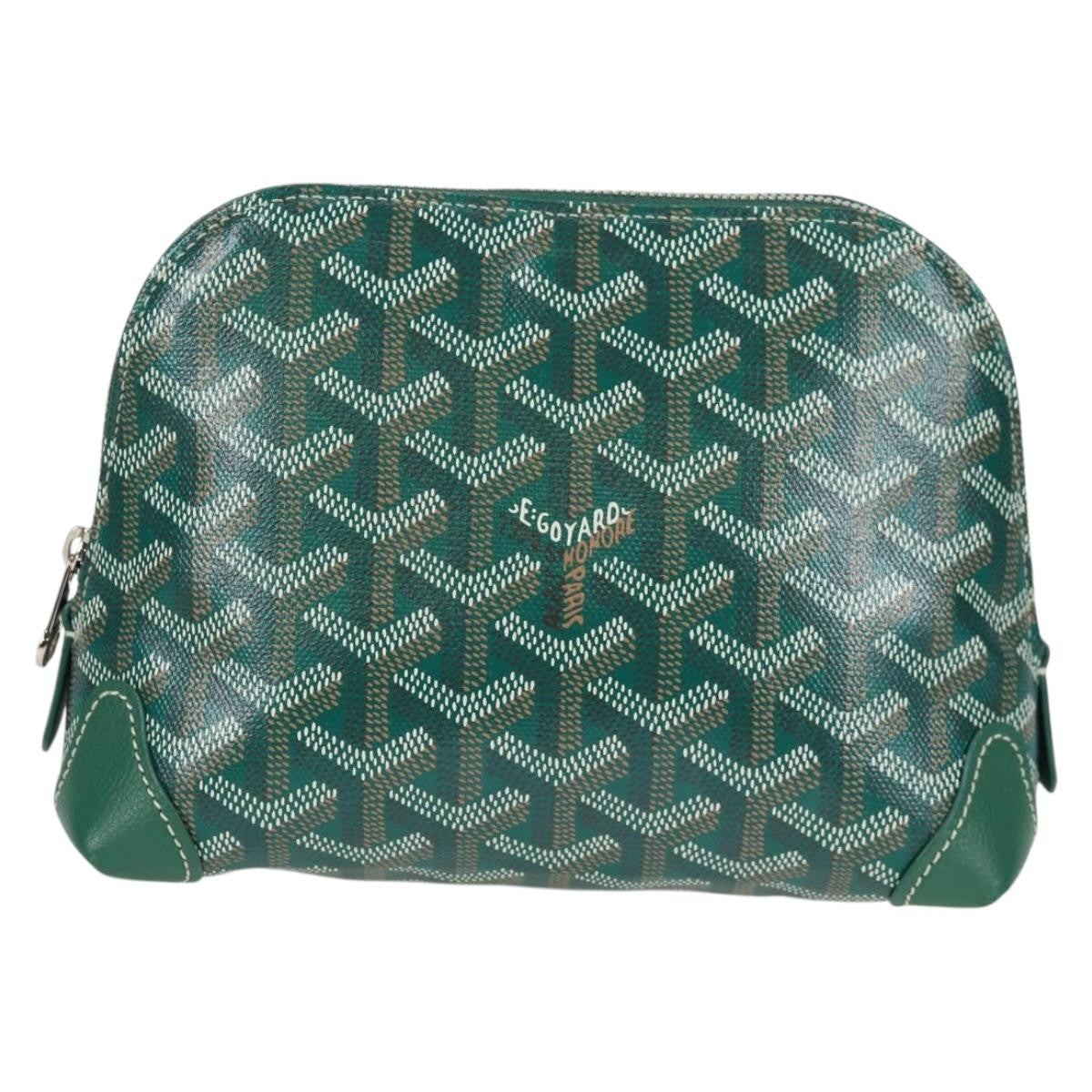 Goyard Vendome cosmetic pouch Canvas, GREEN, CANVAS, Clutche & pouche