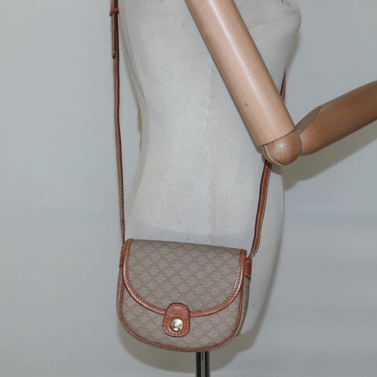 Celine Macadam Shoulder Bag PVC Leather, BEIGE, PVC, Shoulder bag