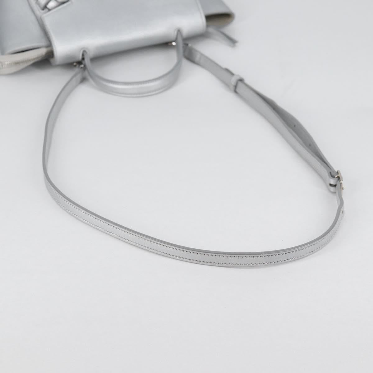 Celine Belt Bag Textured Leather, SILVER, LEATHER, Shoulder bag