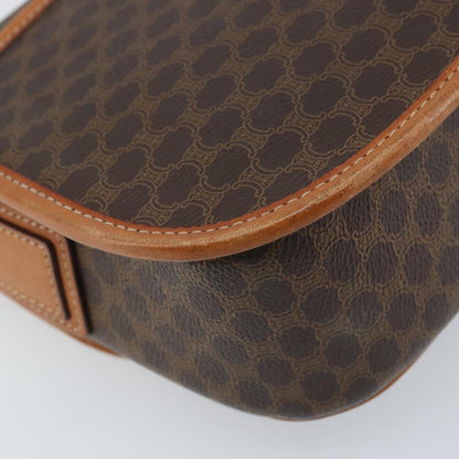 Celine Vintage Macadam Shoulder Bag Canvas and Leather, BROWN, CANVAS, Shoulder bag