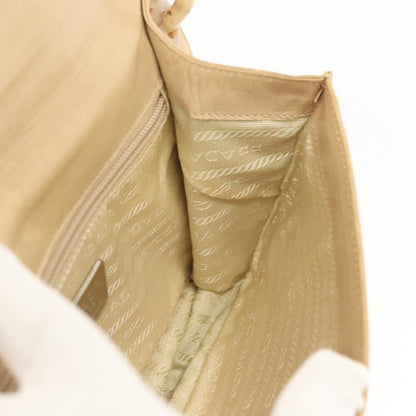 Prada Madras Shoulder Bag Leather, BEIGE, LEATHER, Shoulder bag