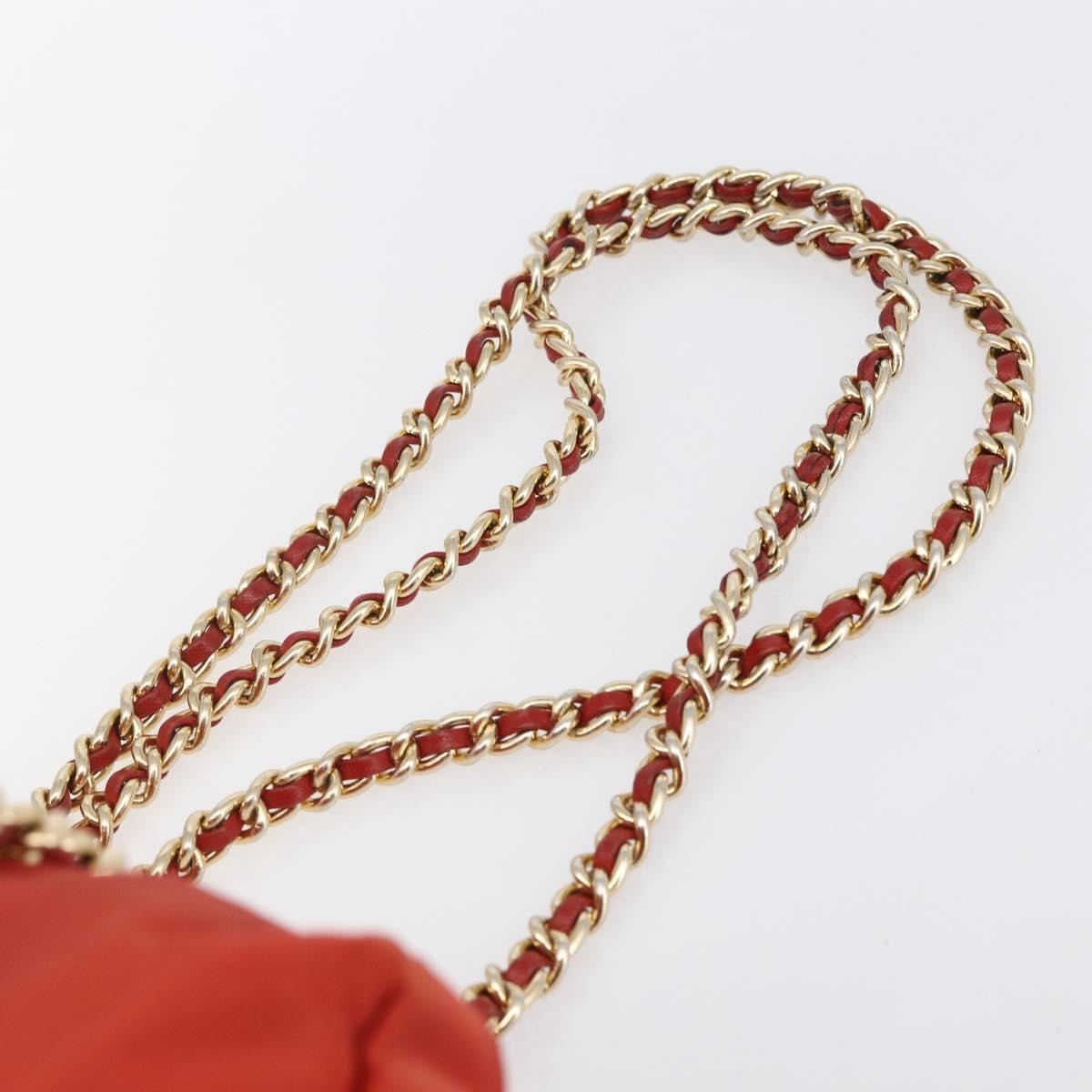 Prada Chain Shoulder Bag Tessuto, ORANGE, NYLON, Shoulder bag